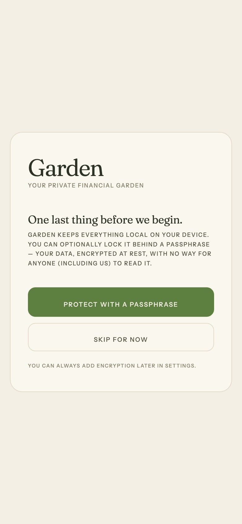 Garden - encrypted vault
